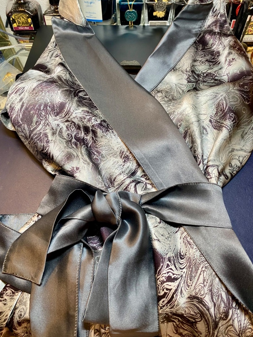VTG Patrizia Pepe 100% Silk Tuxedo Halter Wrap Dress • Y2K Archival Silk Satin 4 - Picture 8 of 14